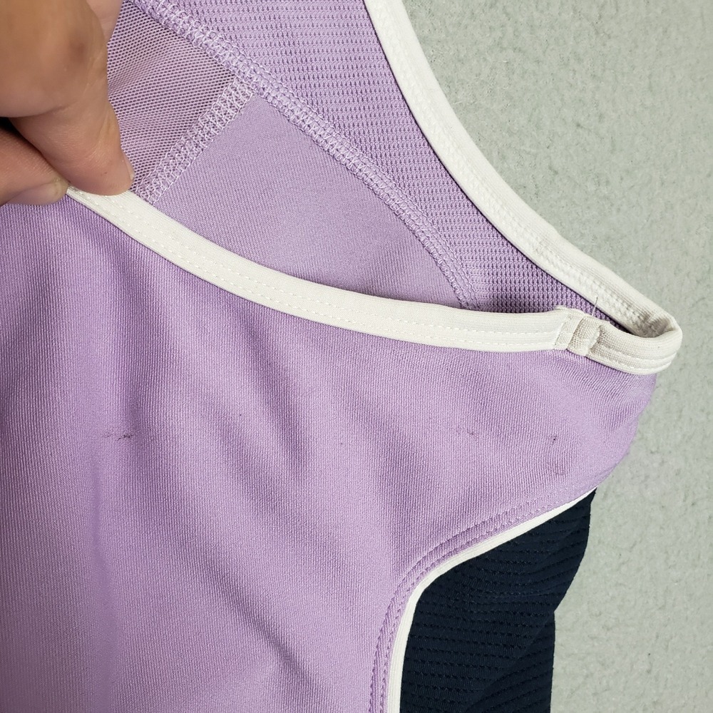Nike Women's L Racerback Tank Top Pastel Purple Running Track Stripe Athletic - Picture 10 of 13